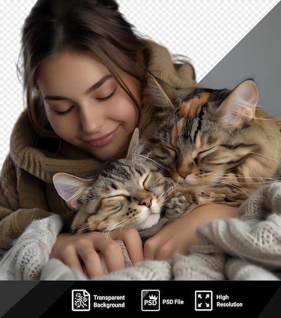 dueño del gato que acaricia a su gato durmiente png