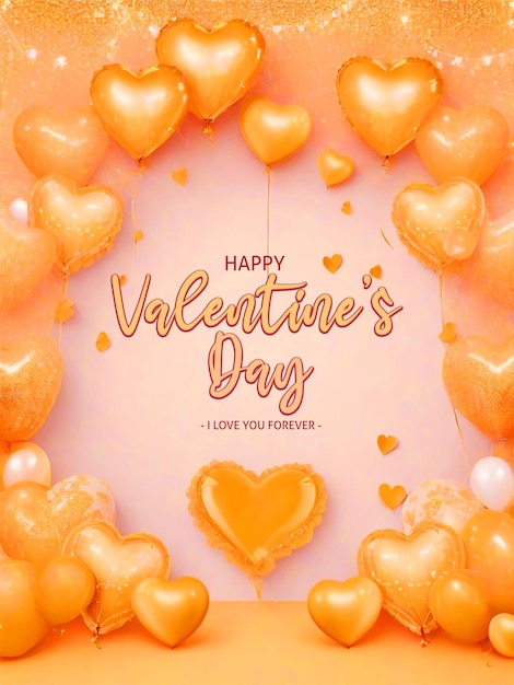 PSD dulce amor corazón globo caja de regalo día de san valentín fondo romántico con efecto de luz