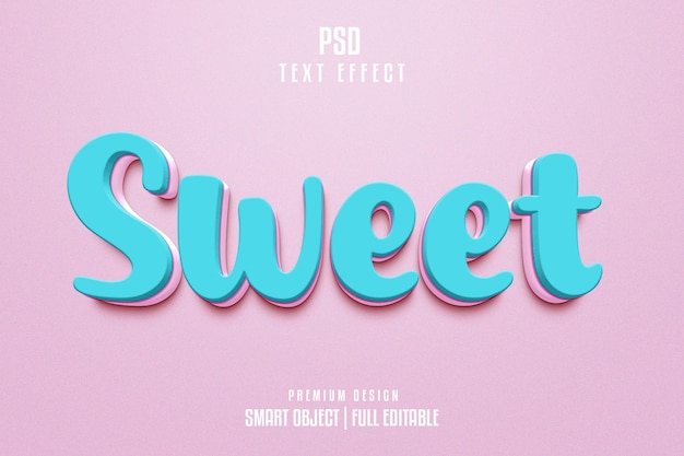 Dulce efecto de texto 3d