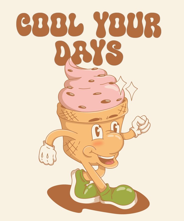 dulce de helado ilustración de dibujos animados que es feliz todos los días