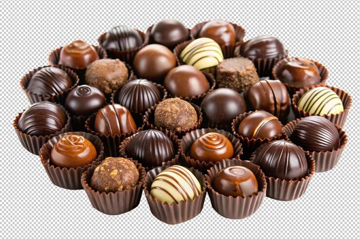 PSD los dulces de chocolate aislados muestran su irresistible decadencia y encanto