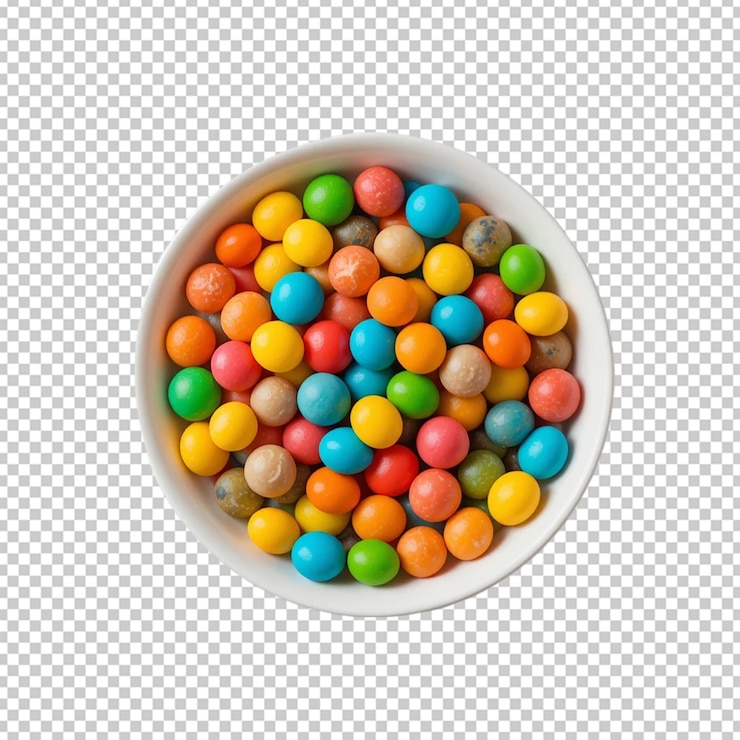 PSD dulces de colores contra un fondo blanco