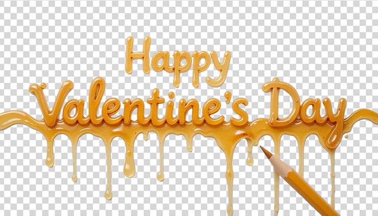 PSD dulces de san valentín con goteo de miel