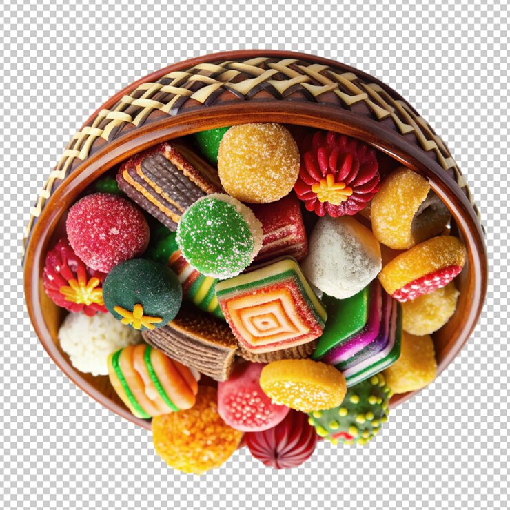 PSD dulces tradicionales mexicanos en un fondo transparente