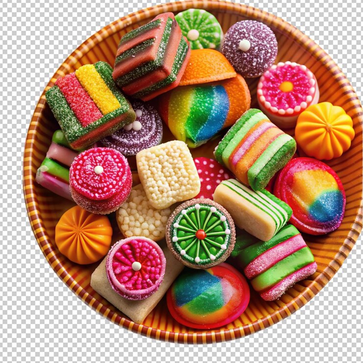 PSD dulces tradicionales mexicanos en un fondo transparente