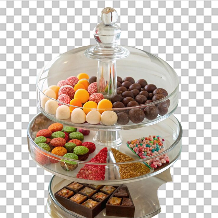 PSD los dulces de vidrio tienen un diseño elegante con vidrio transparente y base decorativa