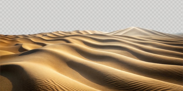PSD dunas de arena dorada bajo un sol brillante en un vasto desierto