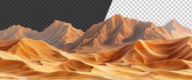 PSD dunas de areia texturizadas com padrões intrincados em fundo transparente png