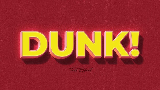 Dunk 3d-text-stil-effektvorlage