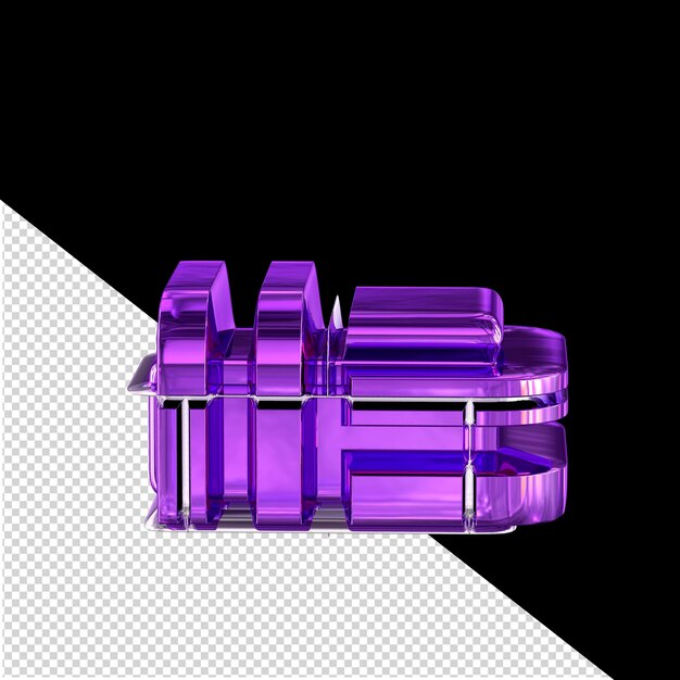 Dunkelviolettes transformiertes 3D-Symbol