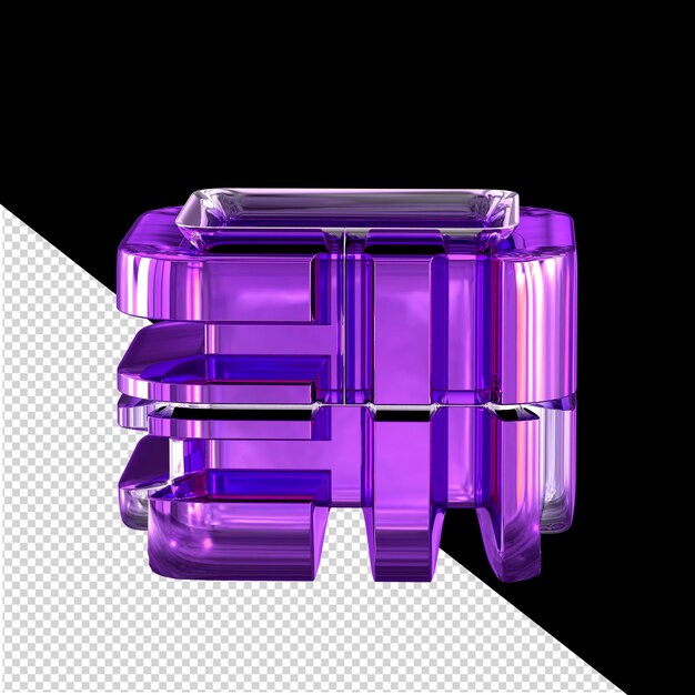 Dunkelviolettes transformiertes 3D-Symbol