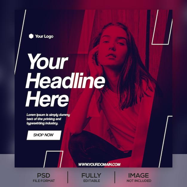 PSD duotone fashion sale instagram post template