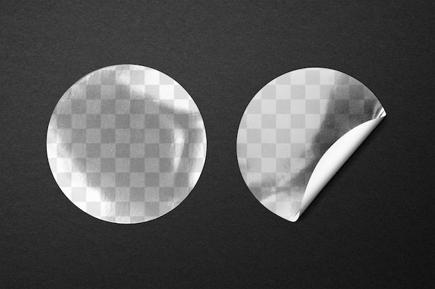 Durchsichtige PNG-Aufkleber-Mockups mit rundem Design