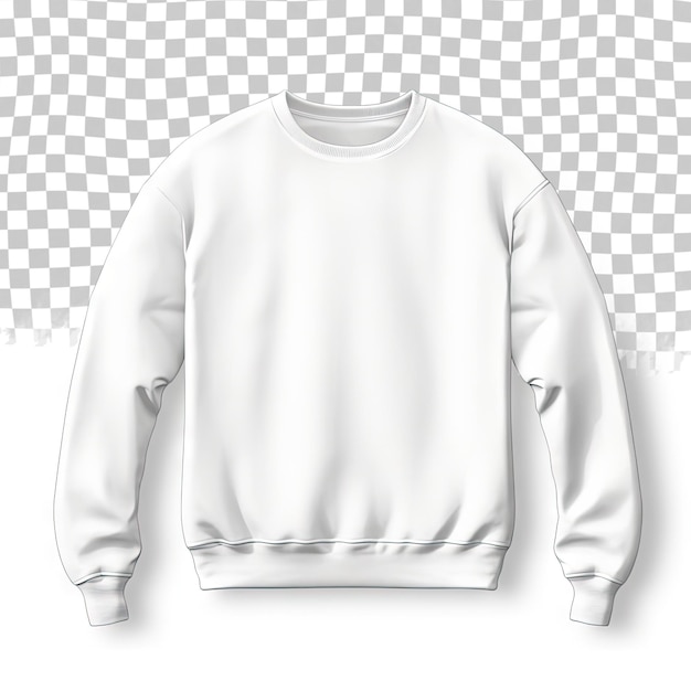 PSD durchsichtige sweatshirt-vorlage pullover mit langen ärmeln mockup für design und druck schweiß