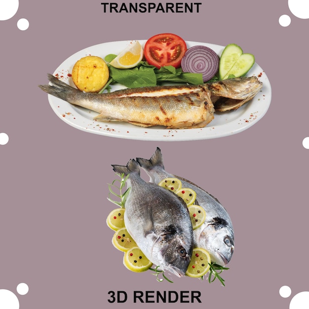 Durchsichtiger Hintergrund für Fischfrites