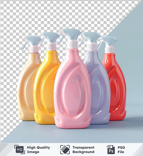 PSD durchsichtiger hintergrund plastikflasche flüssigkeitsreiniger verschiedener farben png clipart