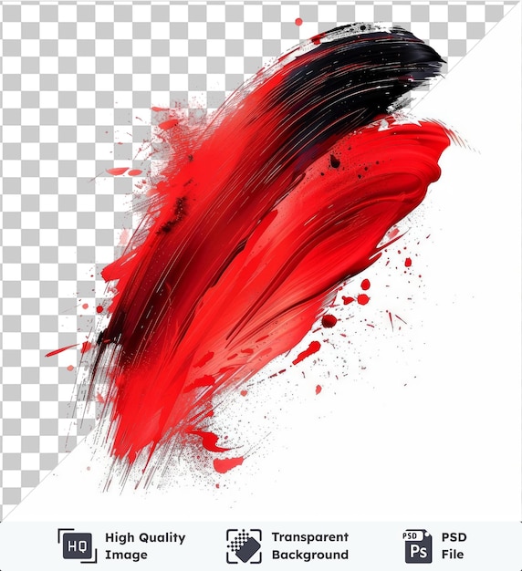 PSD durchsichtiger hintergrund psd abstrakte farbstriche vektorsymbol dynamische rote und schwarze farbe