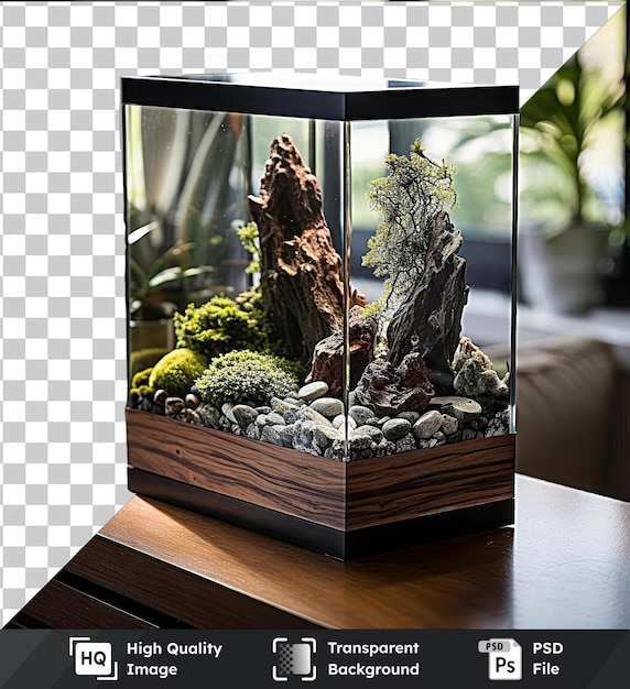 PSD durchsichtiger hintergrund psd benutzerdefiniertes zuhause aquarium design set die wassergarten