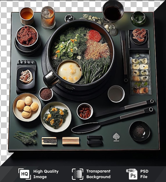 Durchsichtiger hintergrund psd gourmet koreanische küche set kein bild