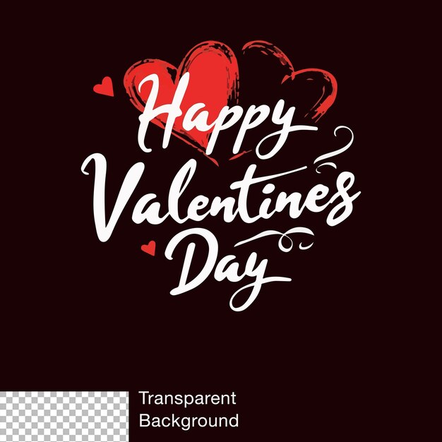 PSD durchsichtiger hintergrundtypographie-logo glücklicher valentinstag freund und freundin romantisch