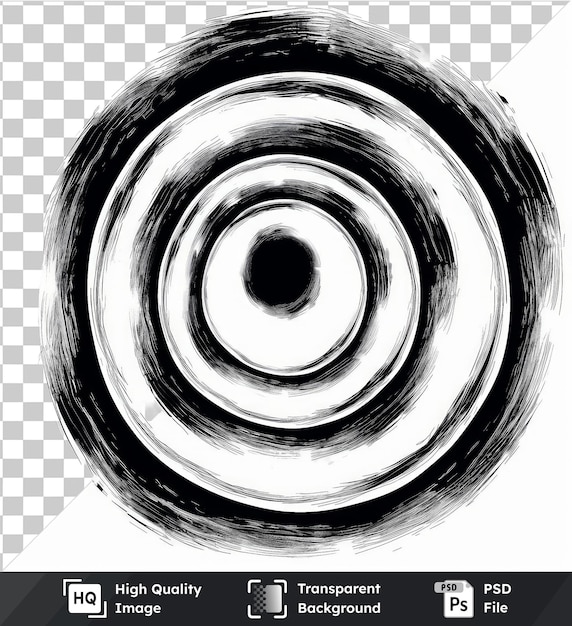 PSD durchsichtiges psd-bild abstraktes vektorvortex-symbol spiral schwarz-weißes bild auf einem isolierten hintergrund