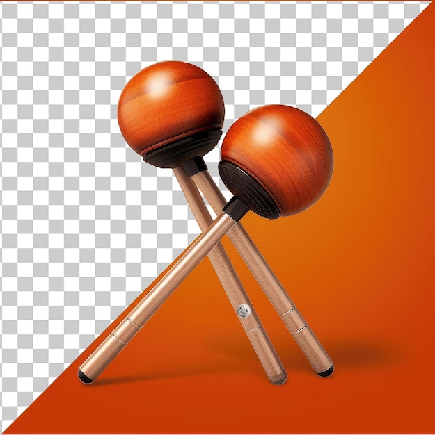 PSD durchsichtiges psd-bild realistisches fotografisches xylophonist _ s hammer ein paar silber- und metall-baseballschläger