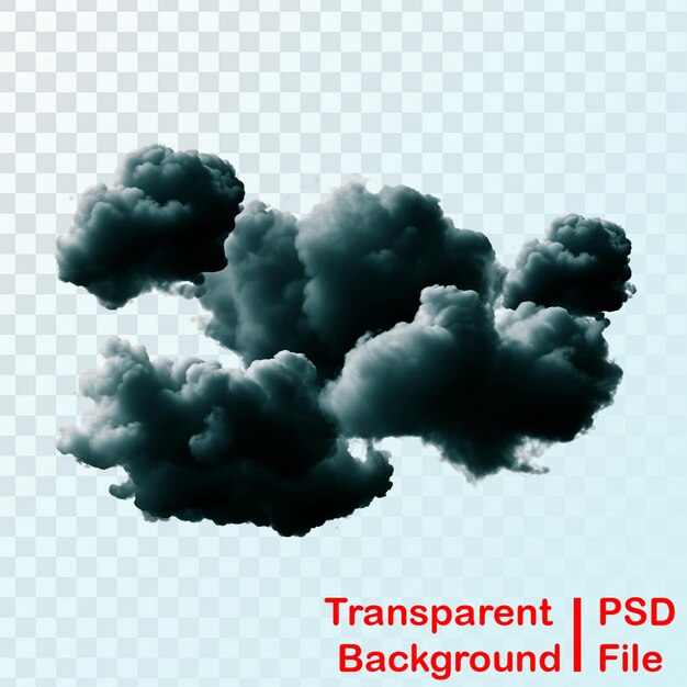 PSD durchsichtiges schwarzes wolkenbild in hd-qualität