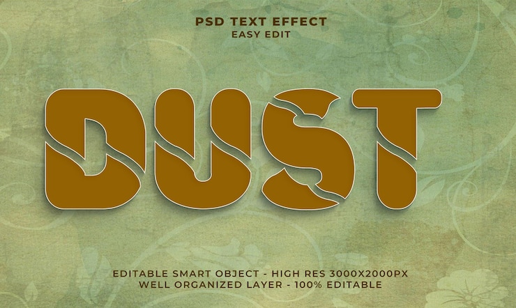 PSD dust text3deffect