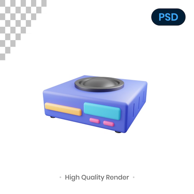 Dvd-player 3d render illustration premium psd