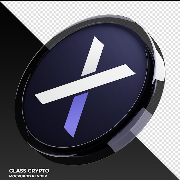 dYdX Glass Crypto Coin Ilustración 3D