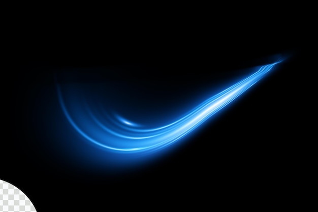 Dynamic Blue Light Trail Curve motion effects on Black Background