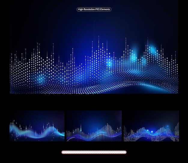 dynamic blue particle wave
