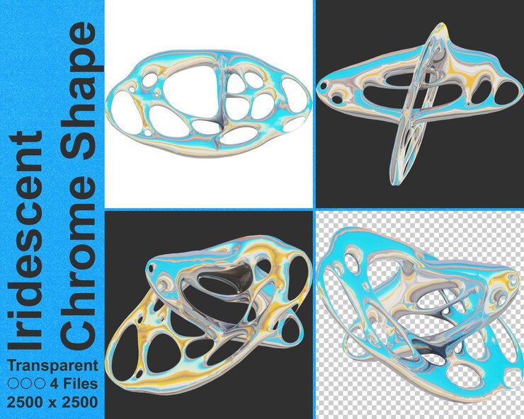 PSD dynamic iridescent tribal futuristic render 3d shape futuristic metallic graphic asset (renderizado futurista tribal dinámico con formas futuristas metálicas) también conocido como renderizado 3d
