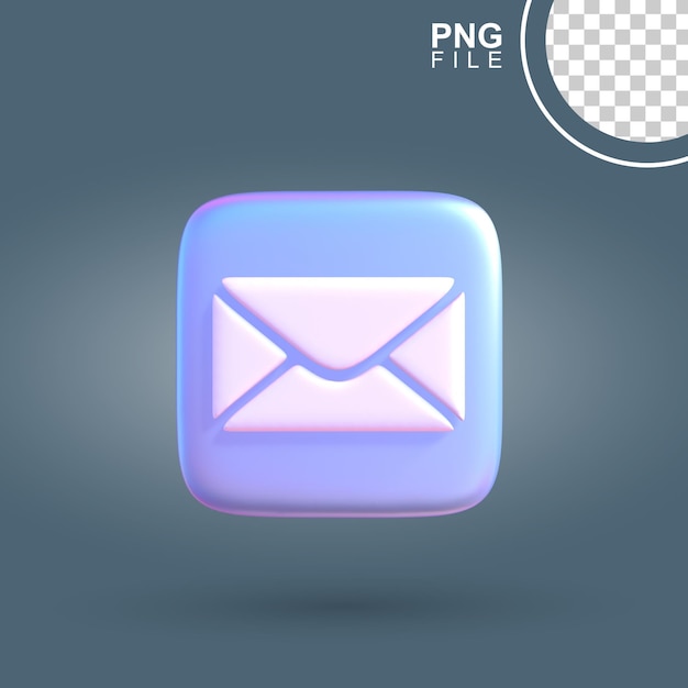 Dynamische 3D-E-Mail-Icon-Nachrichten in der Tiefe