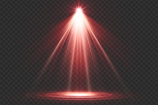 Dynamische Spotlight-Effekte mit strahlenden Leuchten und weichen Strahlen auf durchsichtigem Hintergrund