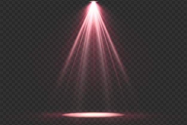Dynamische Spotlight-Effekte mit strahlenden Leuchten und weichen Strahlen auf durchsichtigem Hintergrund