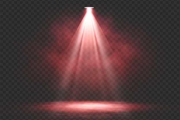Dynamische Spotlight-Effekte mit strahlenden Leuchten und weichen Strahlen auf durchsichtigem Hintergrund
