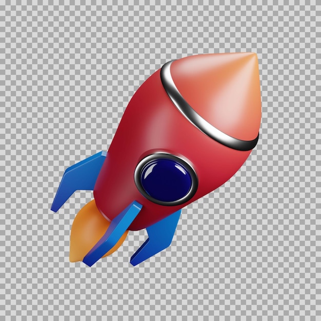 Dynamisches Farbsymbol der 3D-Rakete