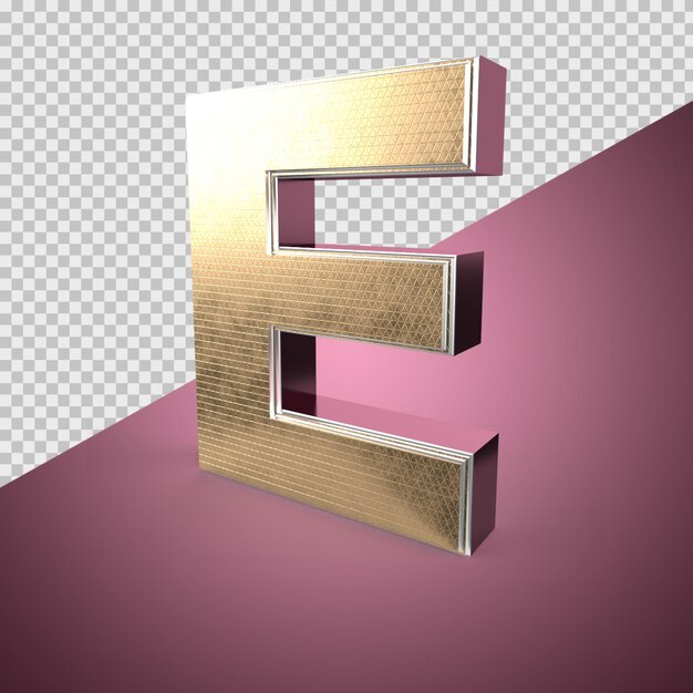 E alphabet 3d render premium psd