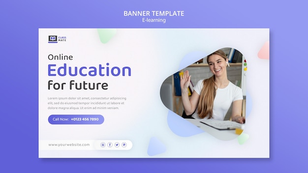 E aprendizaje de diseño de plantilla de banner