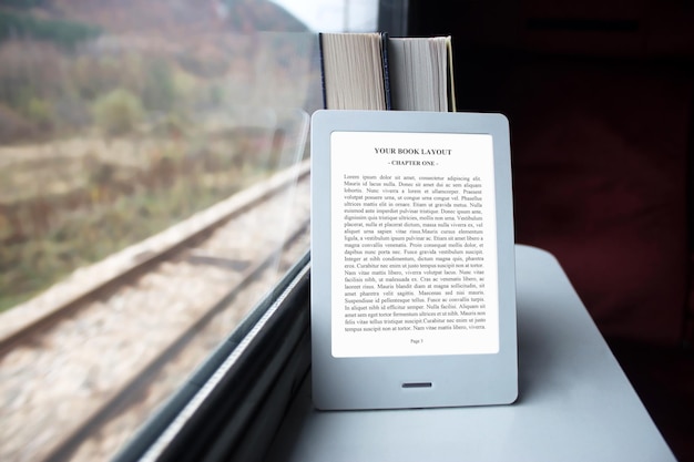 PSD e-book reader mock-up, bücher, lesen