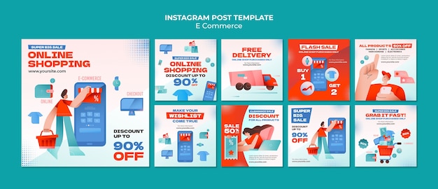 PSD e-commerce-konzept auf instagram