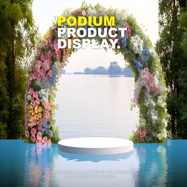 PSD e exibição de produtos de pódio natural modelo de cena de palco elegante para apresentação de produtos