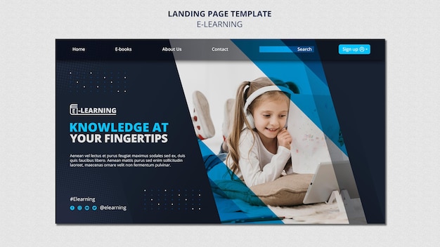 PSD e-learning-landingpage-vorlagendesign