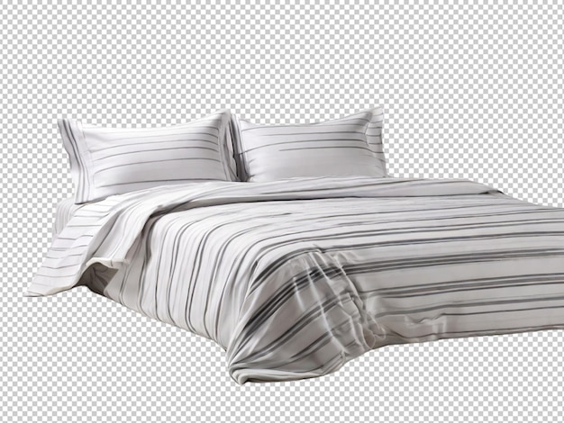 PSD e lençol de cama limpo em fundo transparente