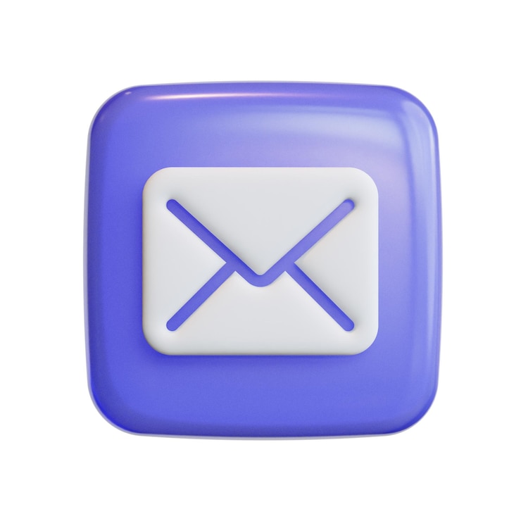 PSD e-mail 3d icone dell'interfaccia utente con tile icone carine rendering di alta qualità