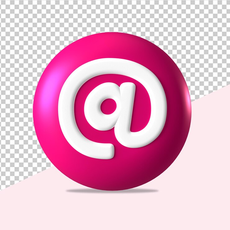 PSD e-mail al segno del logo 3d rendering