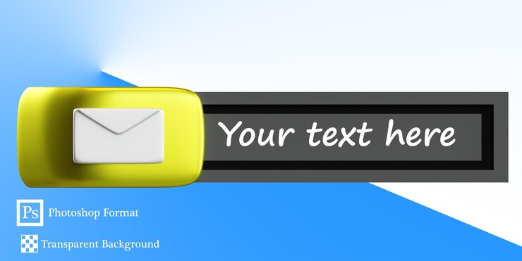 PSD e-mail banner 3d'illustrazione