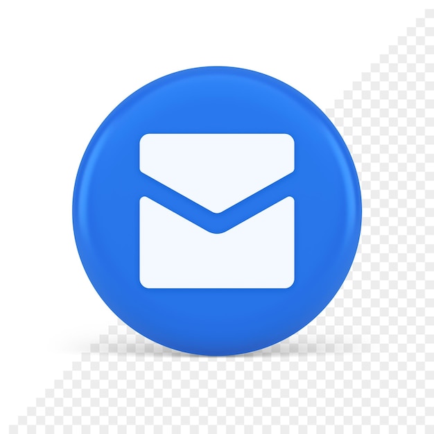 E-Mail-Brief eingehende Nachricht geschlossener Umschlag mobile Anwendungsschaltfläche 3d realistisches Symbol