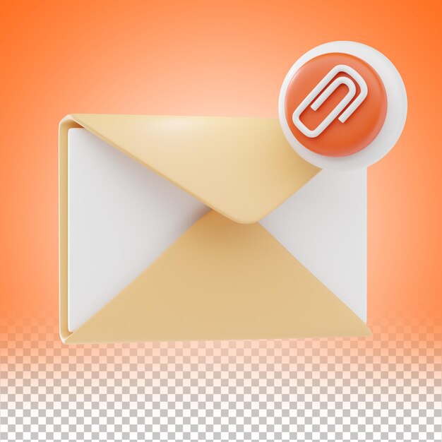 E-Mail-Datei-Anhang 3D-Symbol und Abbildung
